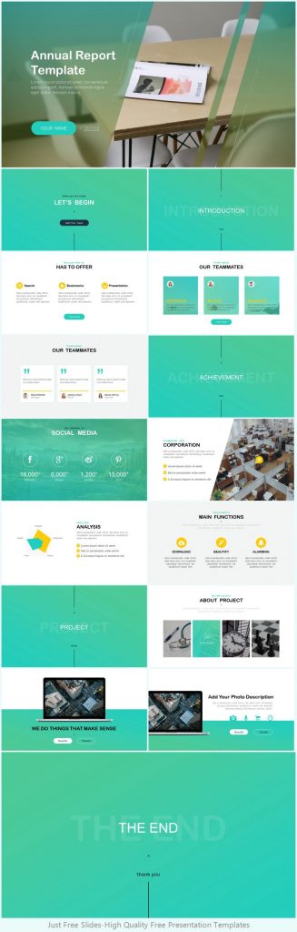 Free Annual Report Powerpoint Template Just Free Slide