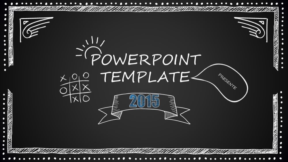 Blackboard Cartoon Style PowerPoint Template (10 slides) - Just Free Slide