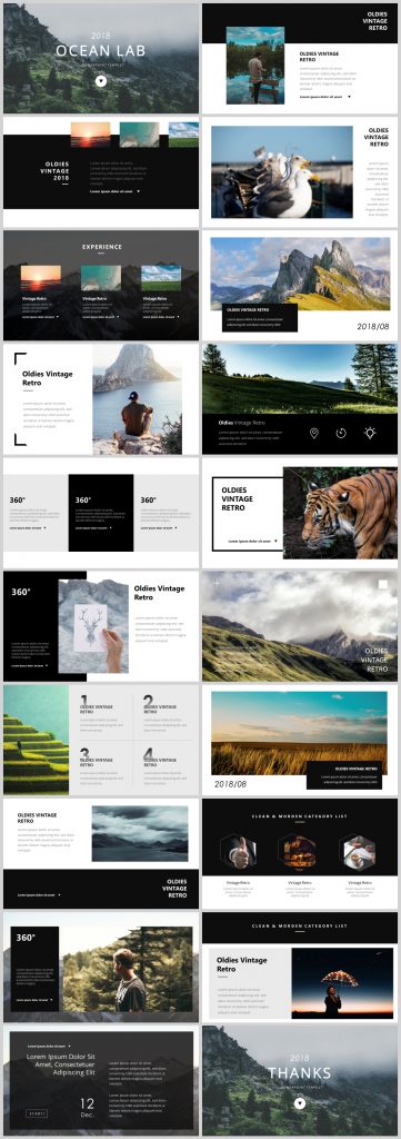 Ocean lab photo album PowerPoint template | Just Free Slide