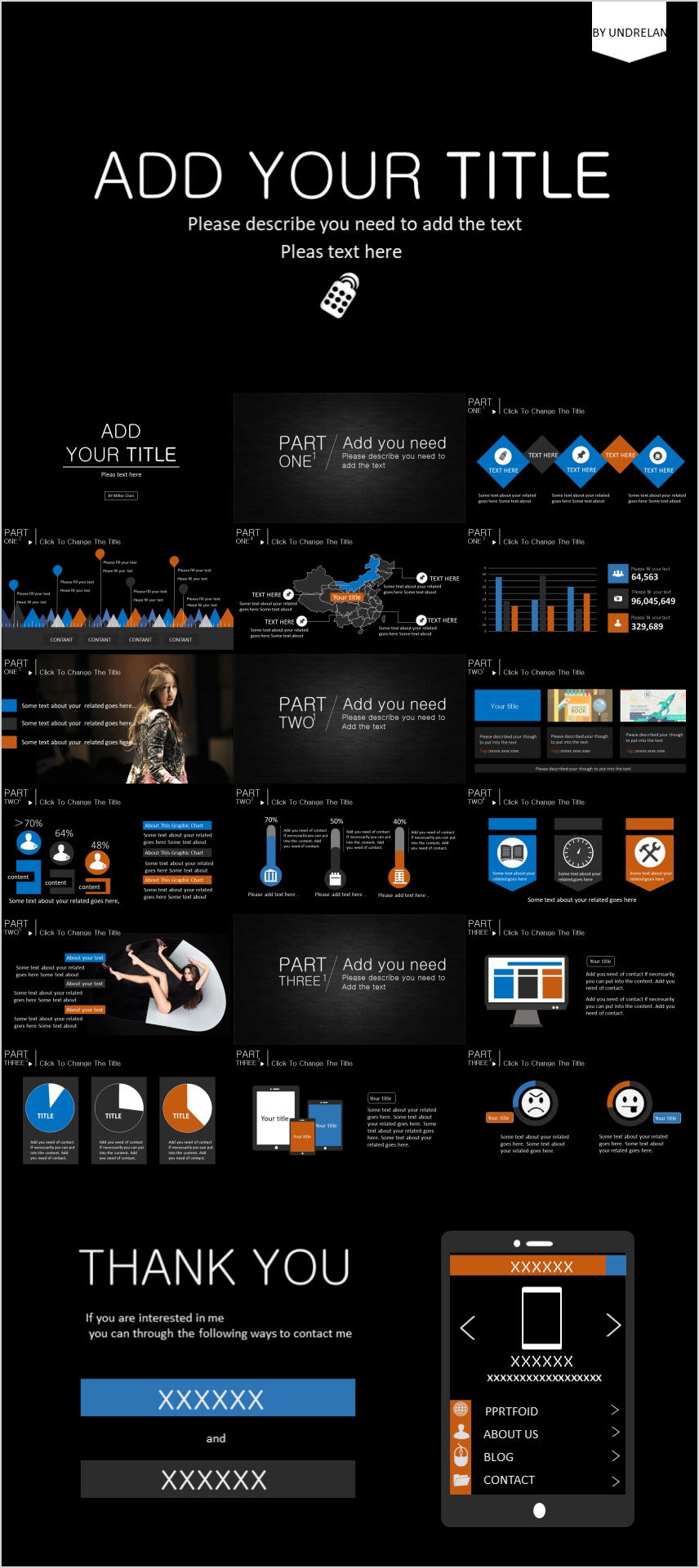 Dark selfintroduction presentation template Just Free Slide