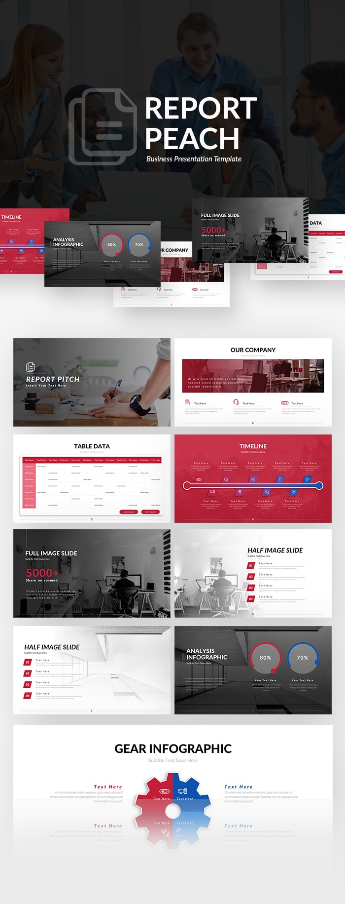 Business Report Pitch Powerpoint Template