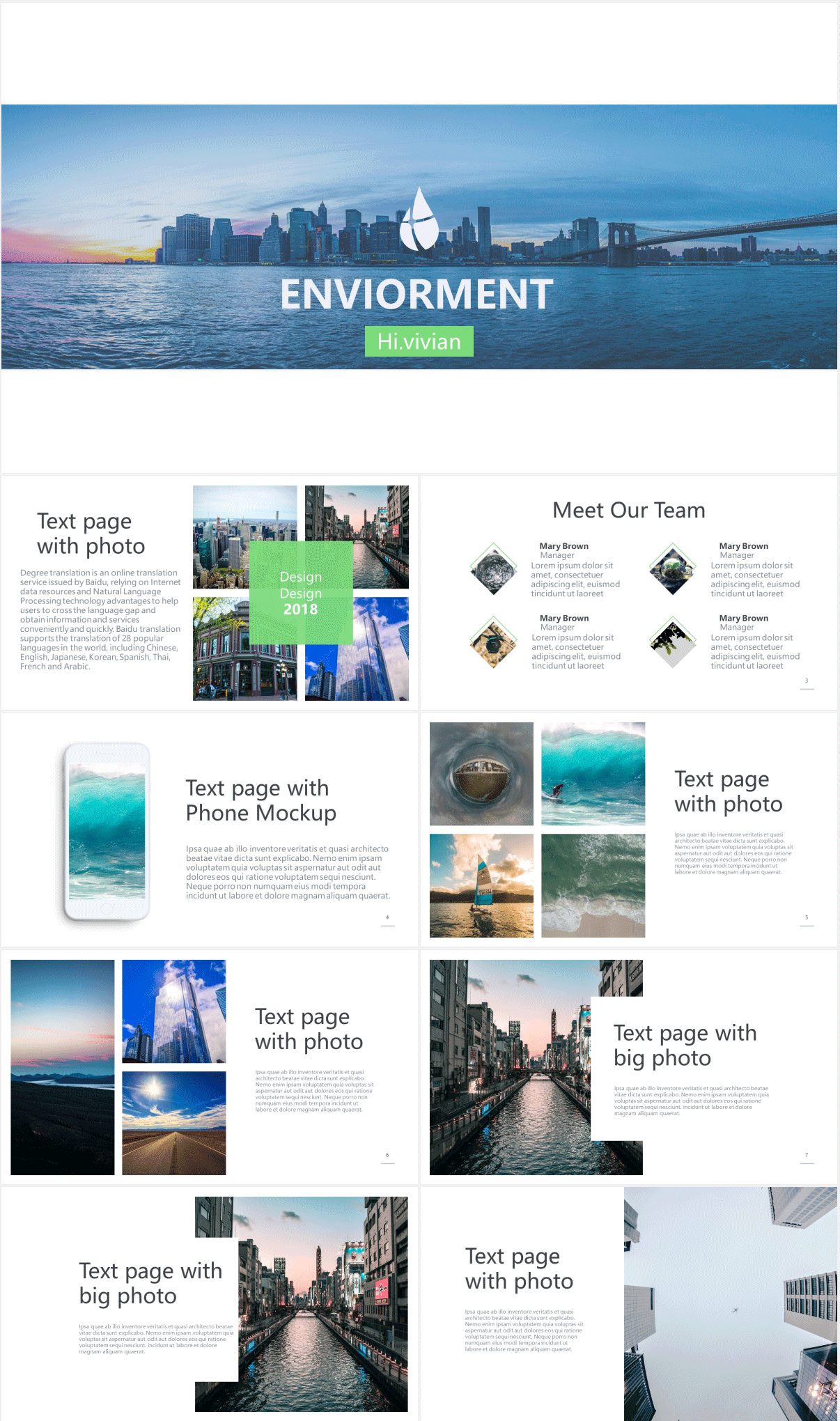 Enviorment PowerPoint Template preview 1