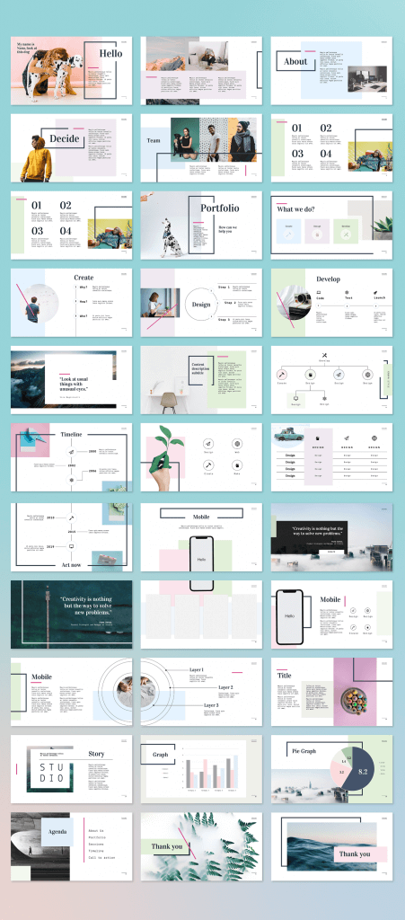 Creamy PowerPoint Template (32 slides) - Just Free Slide