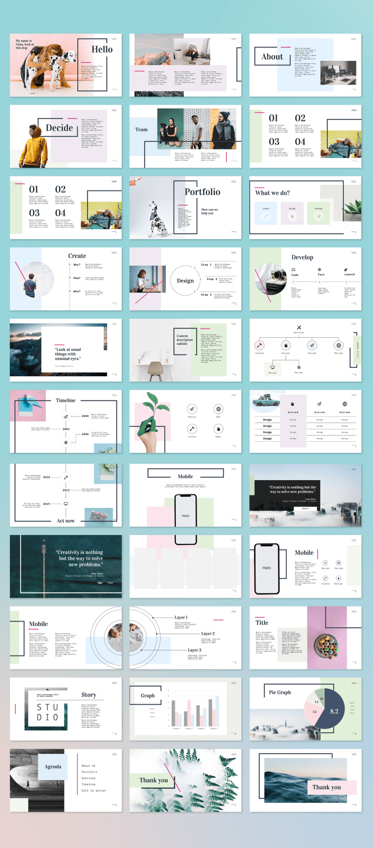 Creamy PowerPoint Template (32 slides) | Just Free Slide