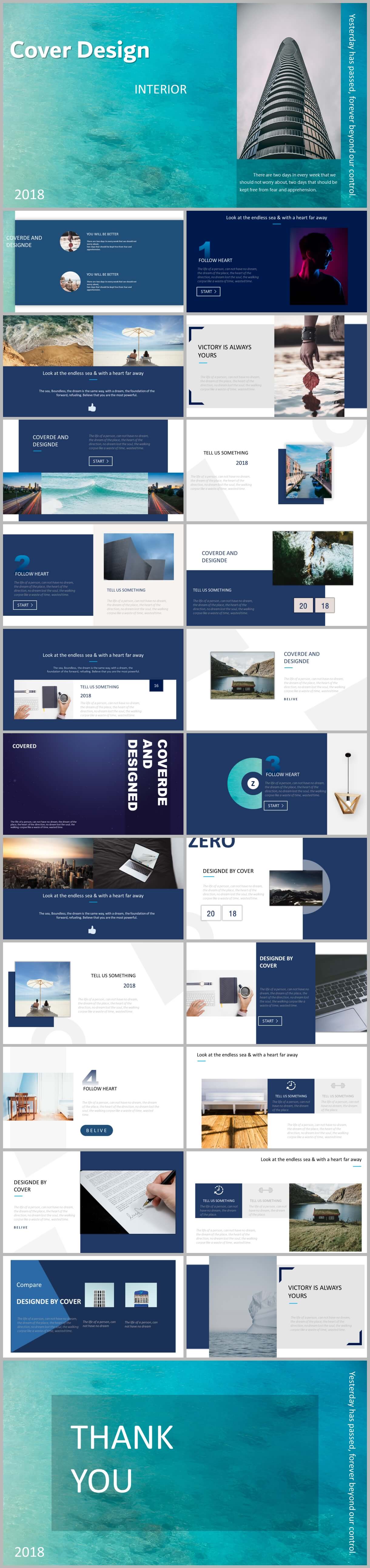 Bule Travel PowerPoint Template Free Download