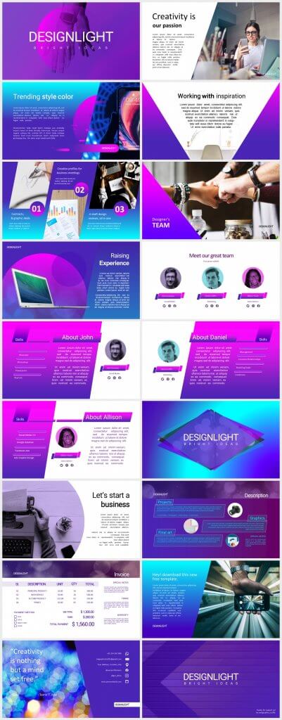 Design Light Free PowerPoint Presentation (18 slides) | Just Free Slide