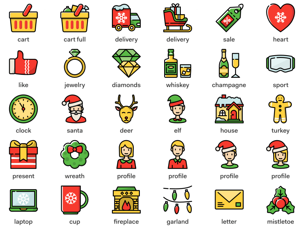 Christmas New Year Icons 2