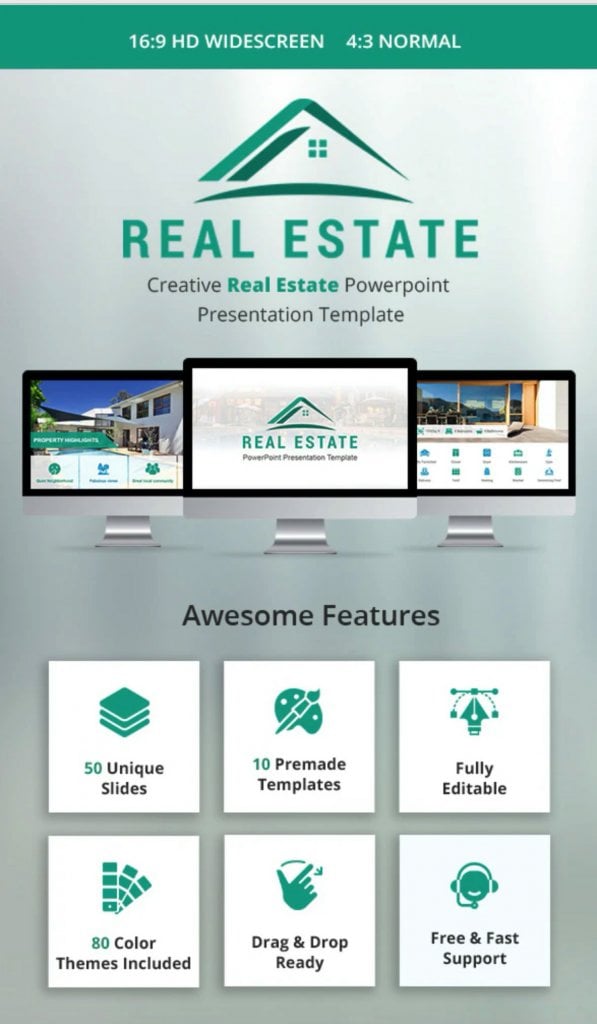 Green Real Estate PowerPoint Presentation Template