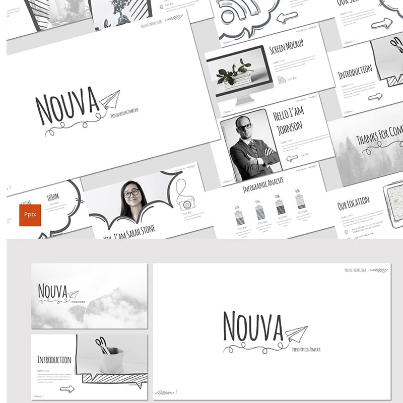 Nouva PowerPoint Template preview