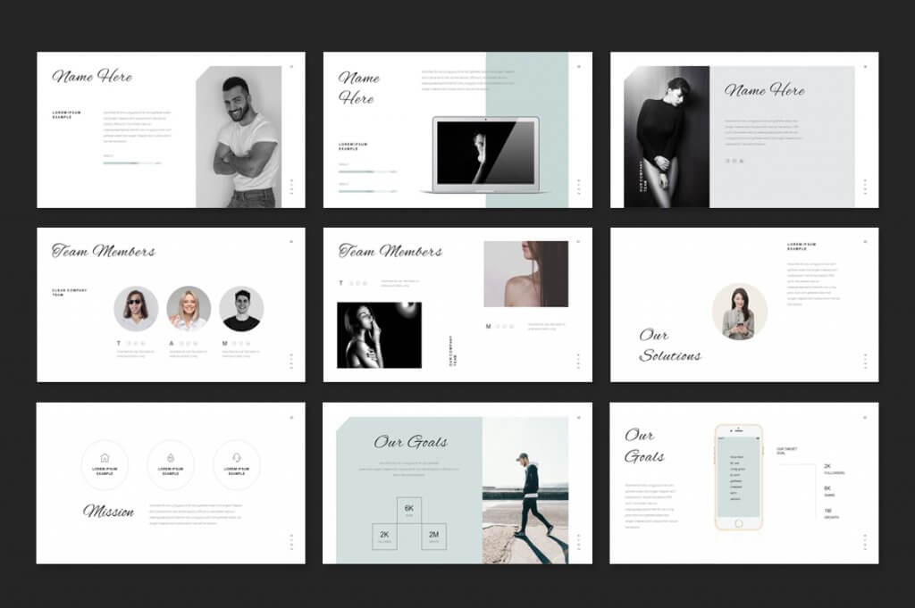 Stylish minimalist ppt template preview