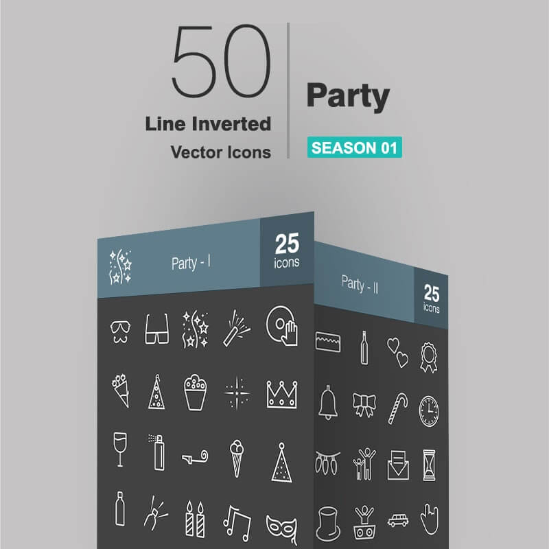50 Party Line Inverted Iconset Template