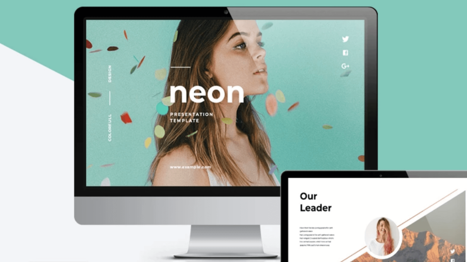 neon colorful powerpoint template 87087 original