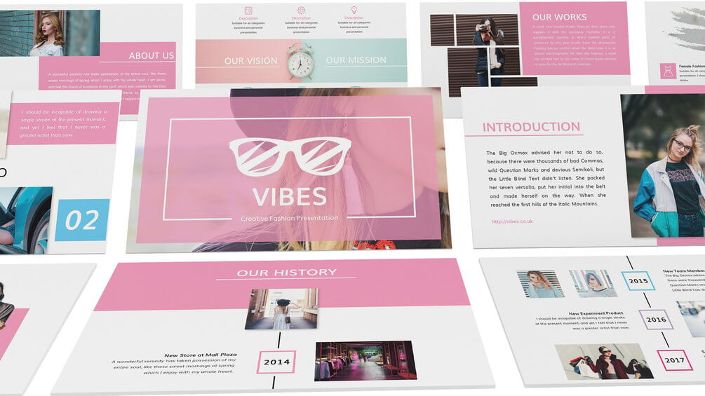 Vibes - Free Creative Fashion PowerPoint Template