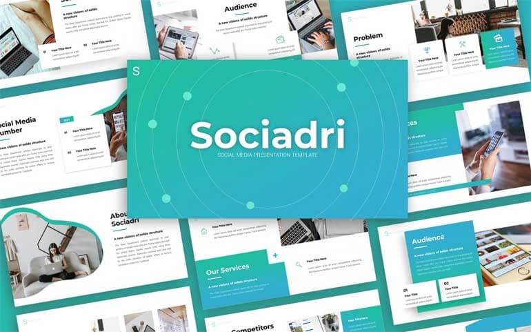 Sociadri Social Media Presentation PowerPoint Template