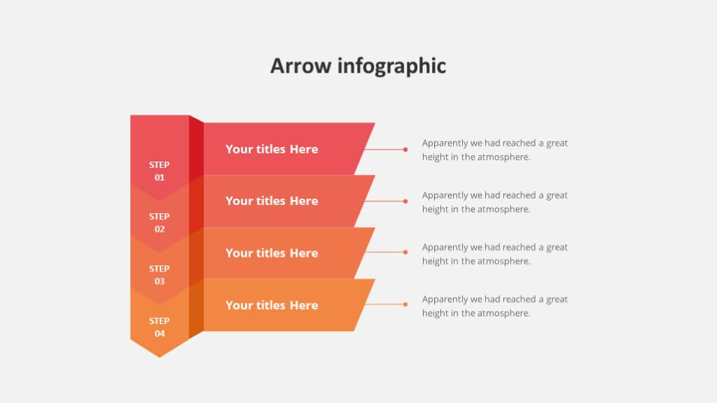4 steps vertical arrow slide of Masssive Free Infographic Templates