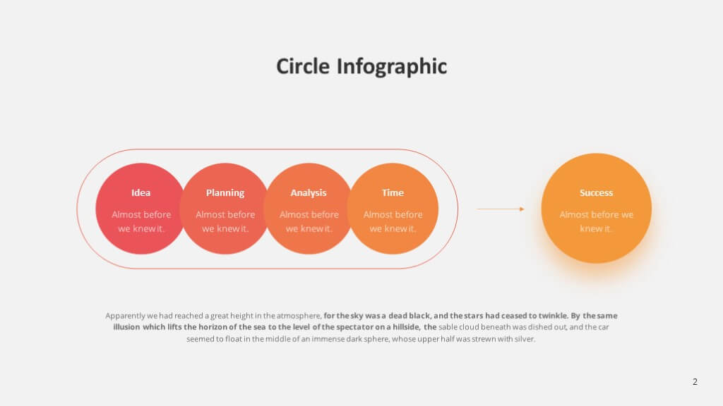 5 steps horizontal circle slide of Masssive Free Infographic Templates