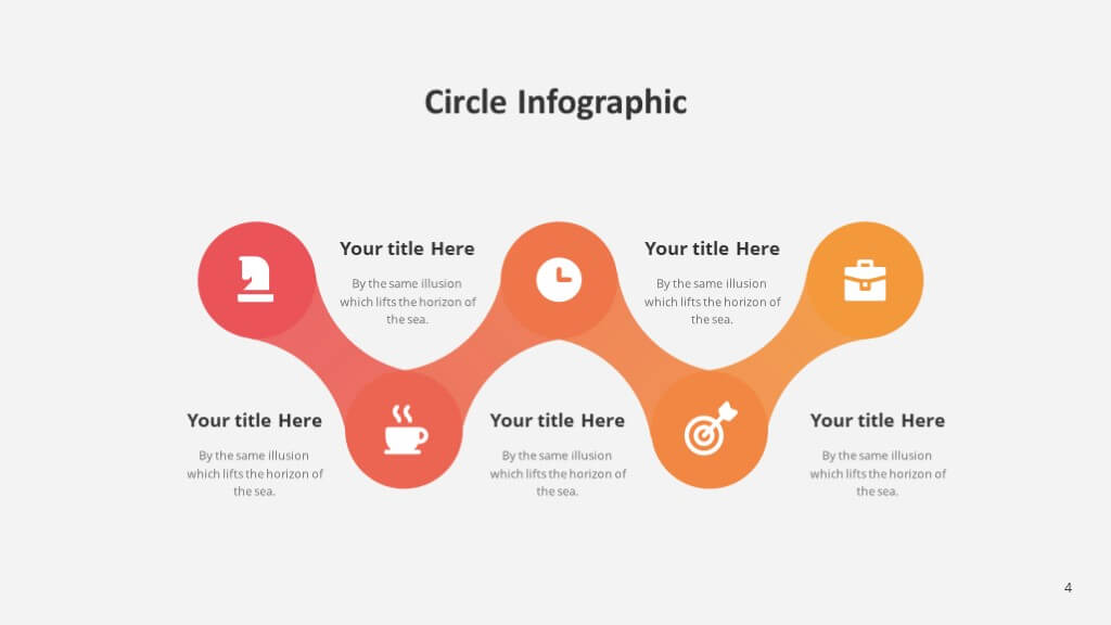 5 steps circle slide of Masssive Free Infographic Templates