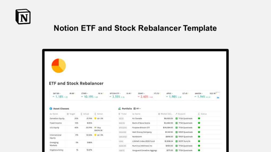 Free Notion ETF and Stock Rebalancer Template