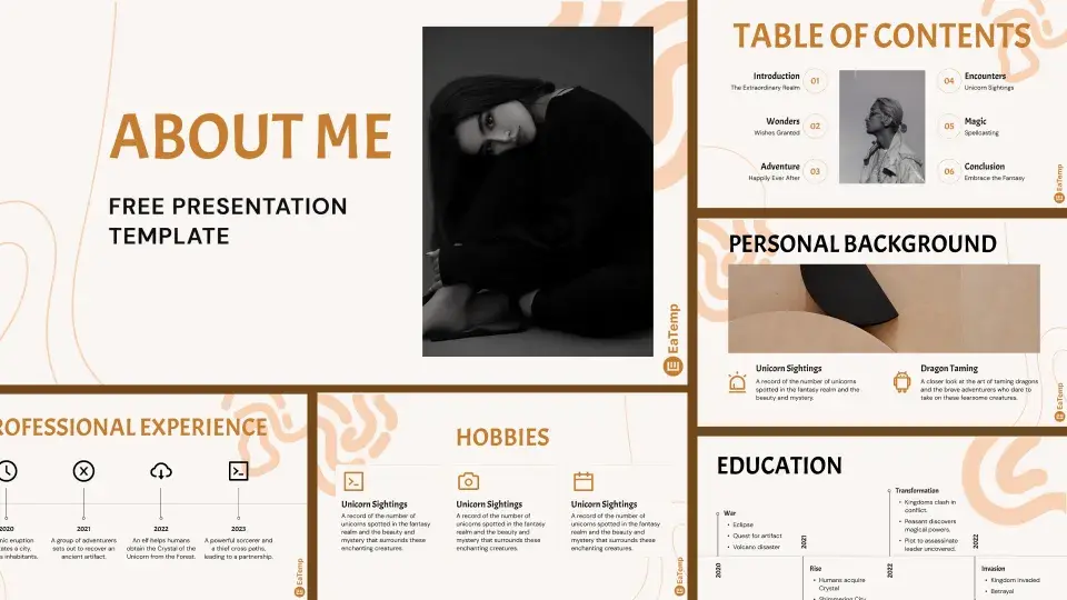 About Me Free PowerPoint (PPT) template