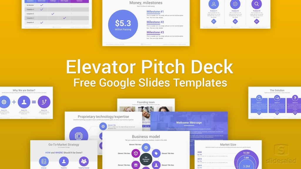 This is a screenshot of Elevator Google Slides Pitch Deck Template