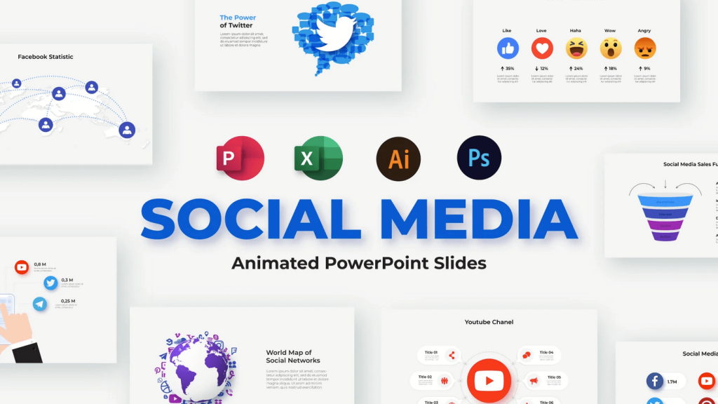 12 Social Media PowerPoint Template Free Download - Just Free Slide