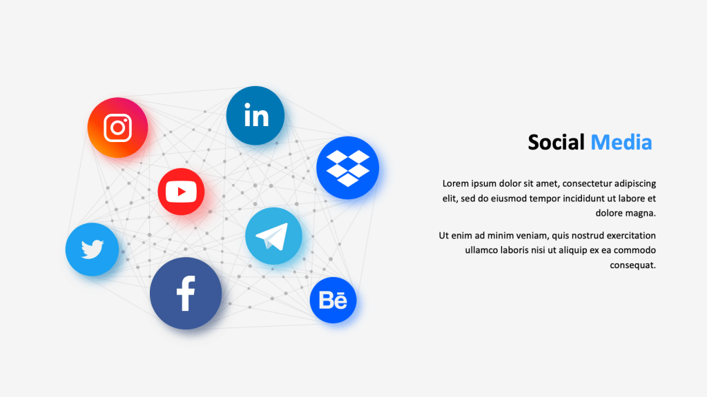 Screenshot of social media network slide template