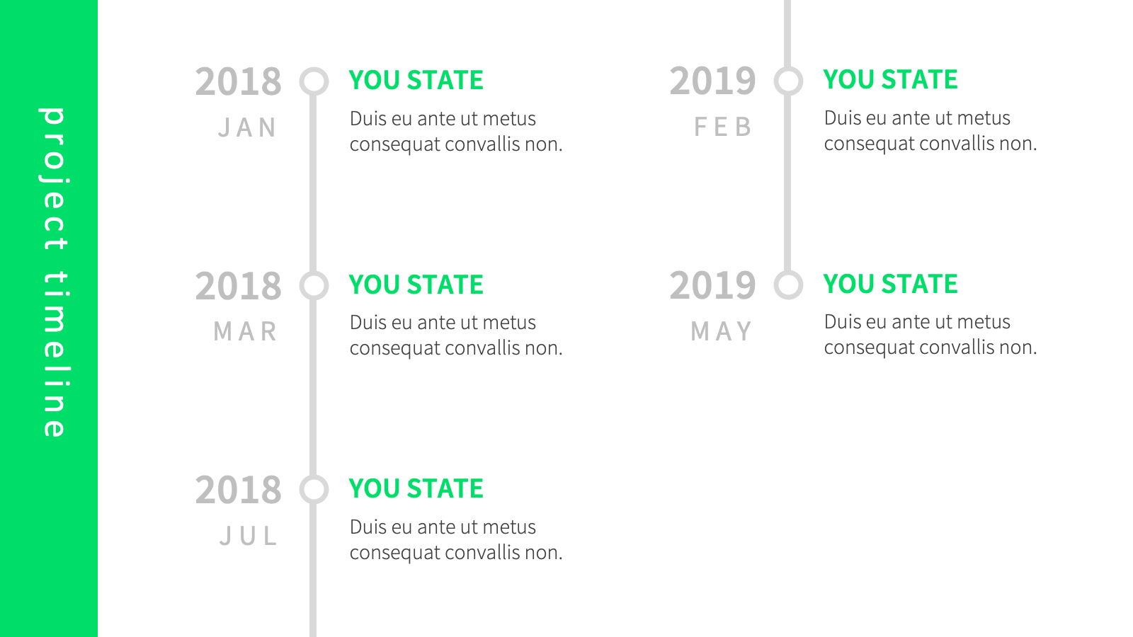 Green Project Timeline PowerPoint Template