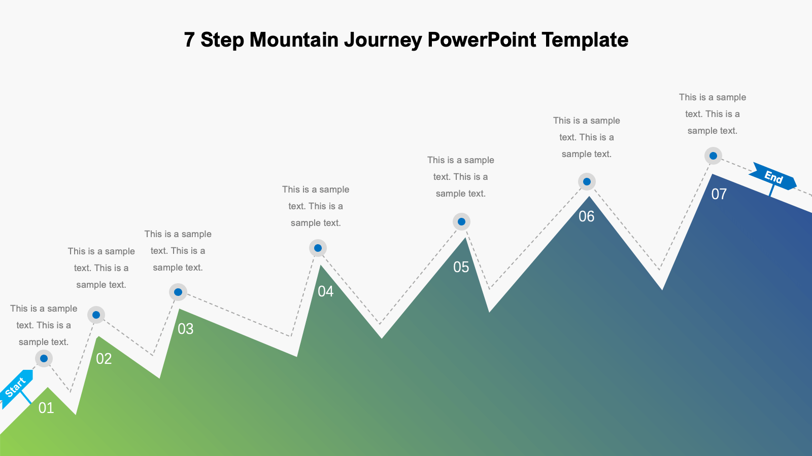 7 Step Mountain Journey PowerPoint Template Free Download