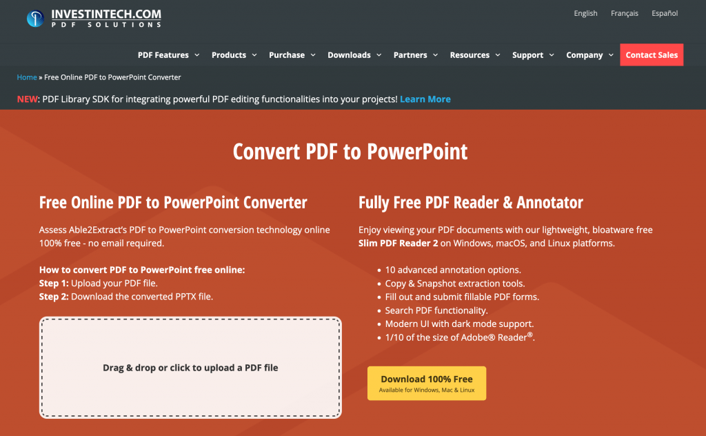Free Online PDF to PowerPoint Converter