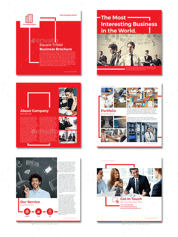 Square Trifold Brochure Template - Best PowerPoint Brochure Templates