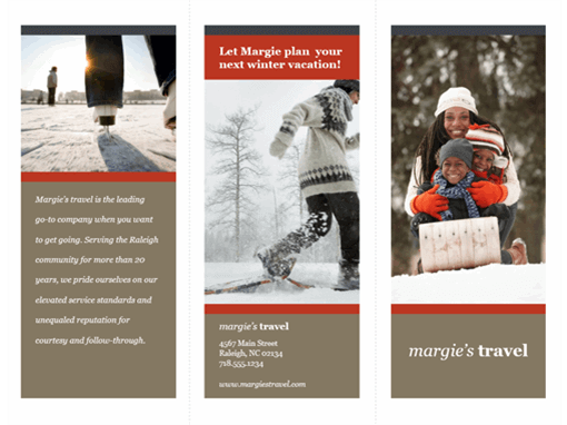 Tri-fold travel brochure - powerpoint brochure templates free download