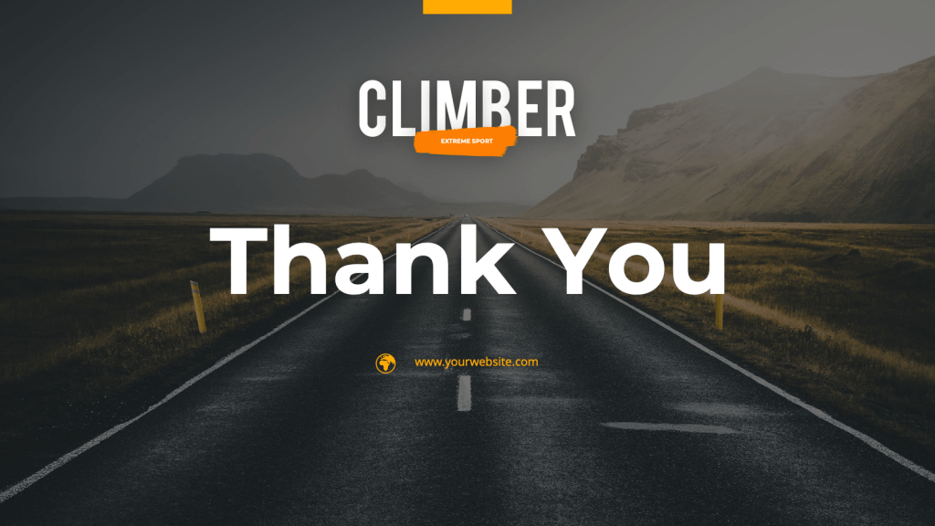 thank you ending page Climber - Extreme Powerpoint Template