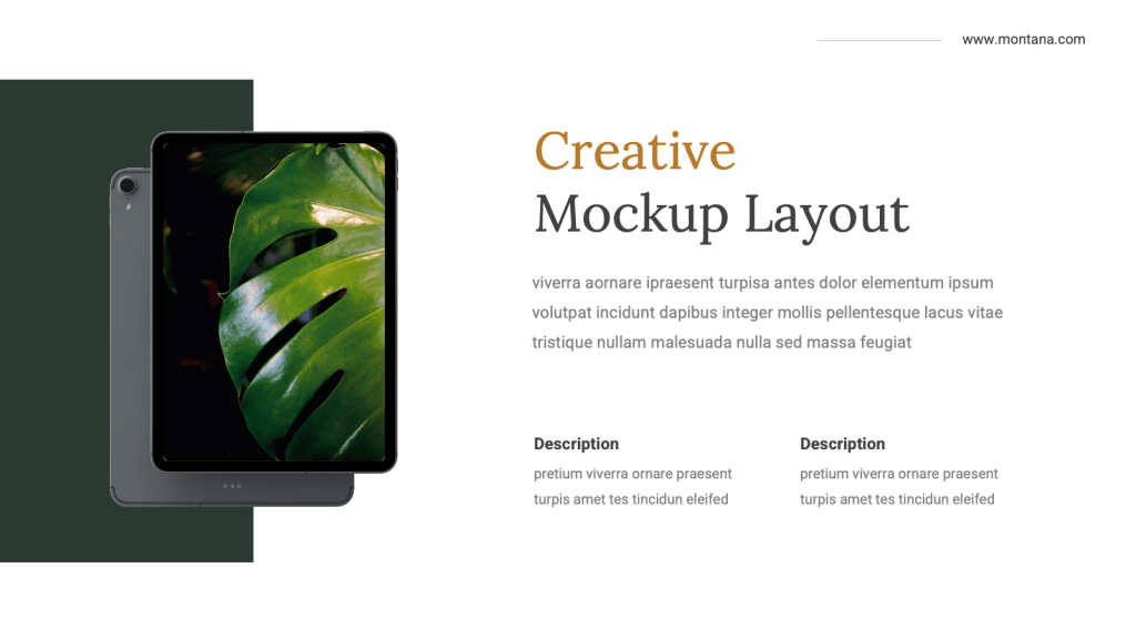 Creative Mockup Layout design from Montana ppt template