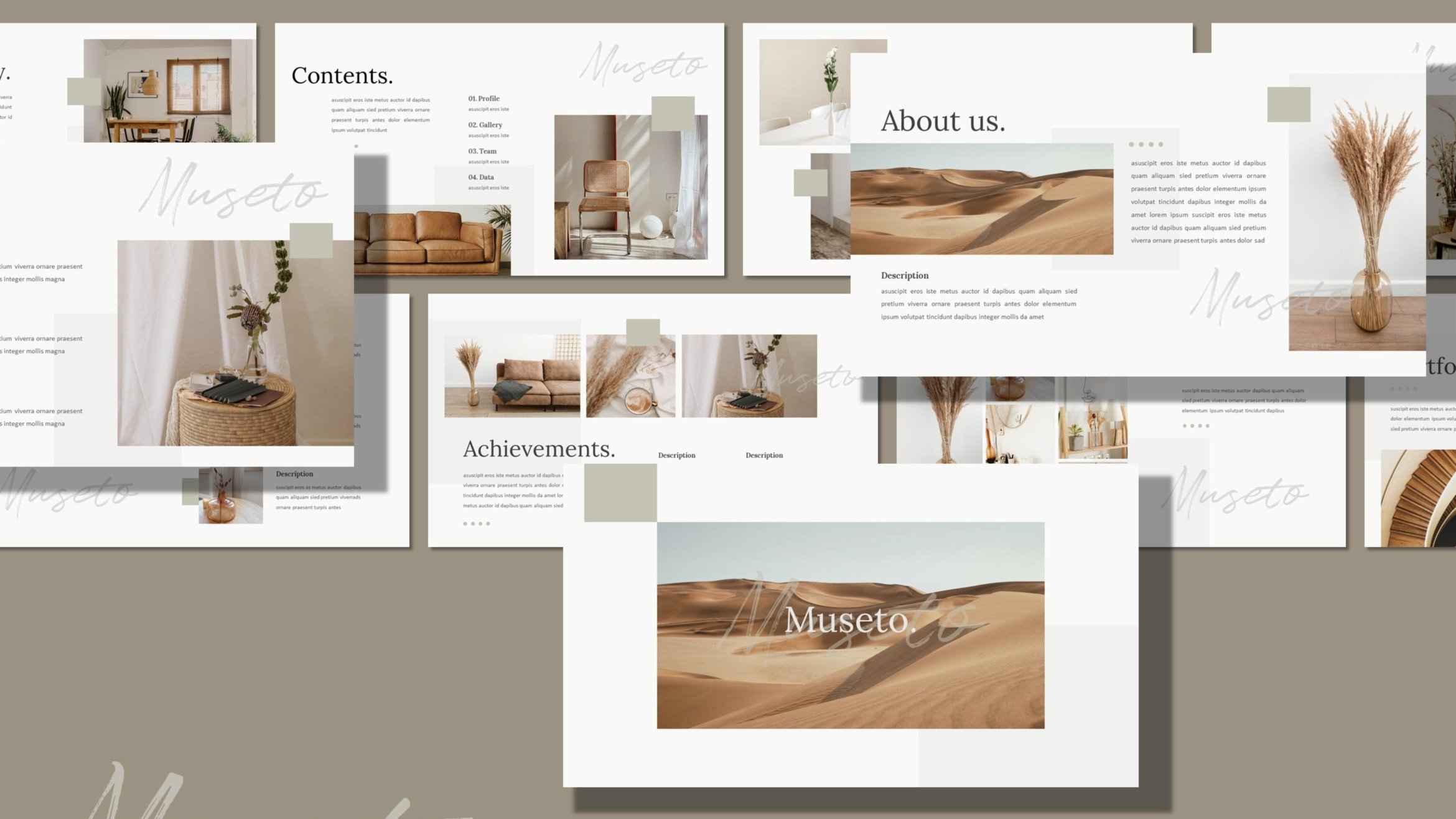 Musetto - Aesthetic PowerPoint Presentation Template Free Download (8 Slides)