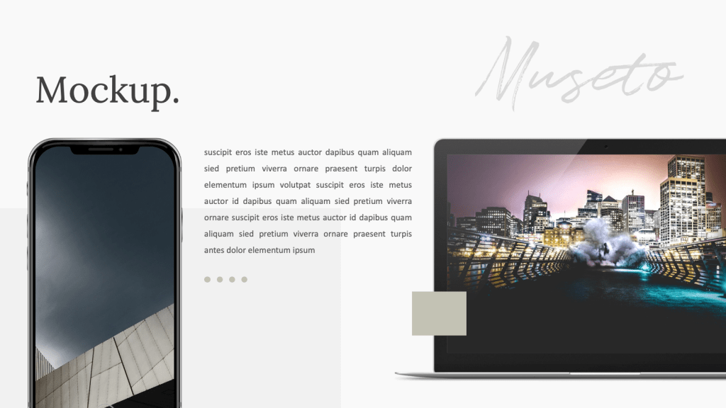 iPhone and mac pockup, from Musetto - Powerpoint Template