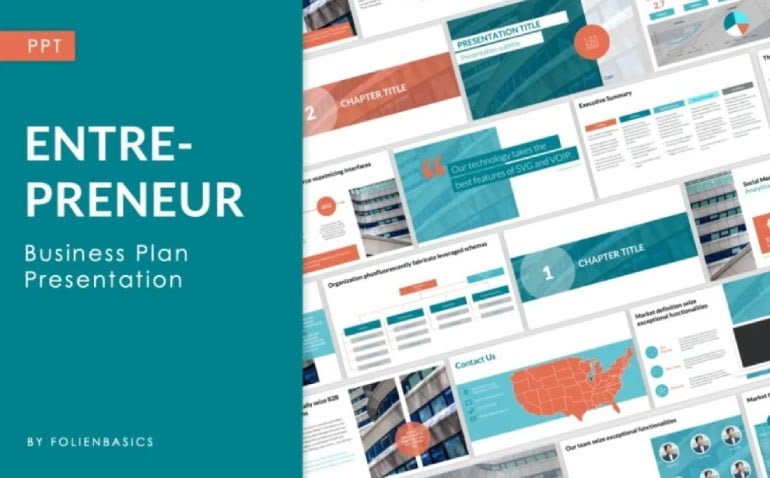 Entrepreneur - Pitch & Business Plan PowerPoint Template - Top 10 Presentation Templates to Purchase on TemplateMonster