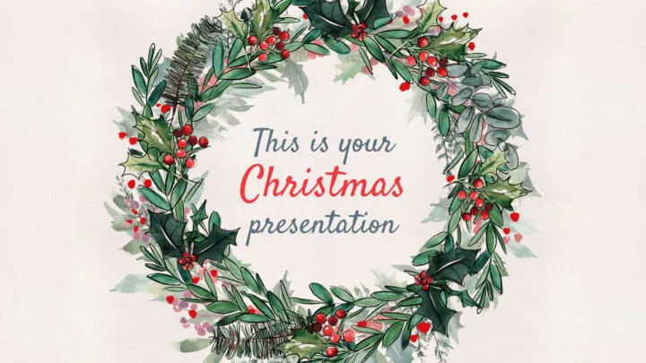 Free Watercolor Background Winter Christmas Presentation Template