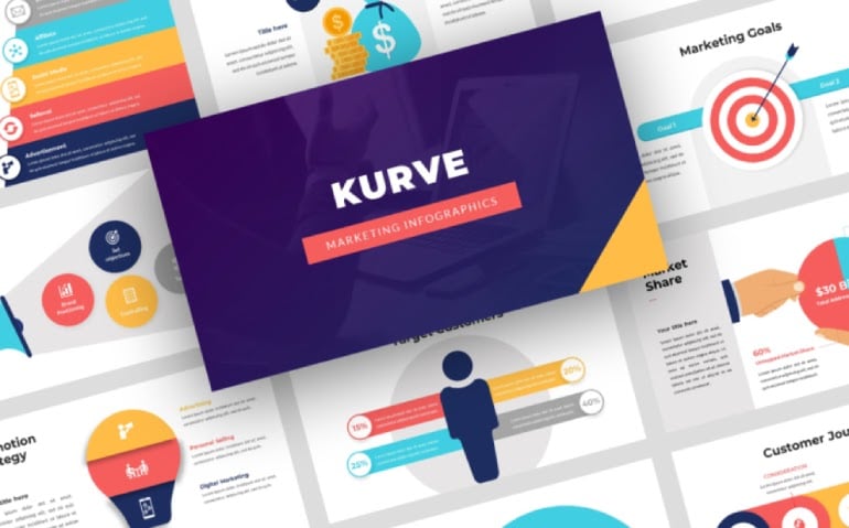 Kurve - Marketing Infographic Keynote Template - Top 10 Presentation Templates to Purchase on TemplateMonster