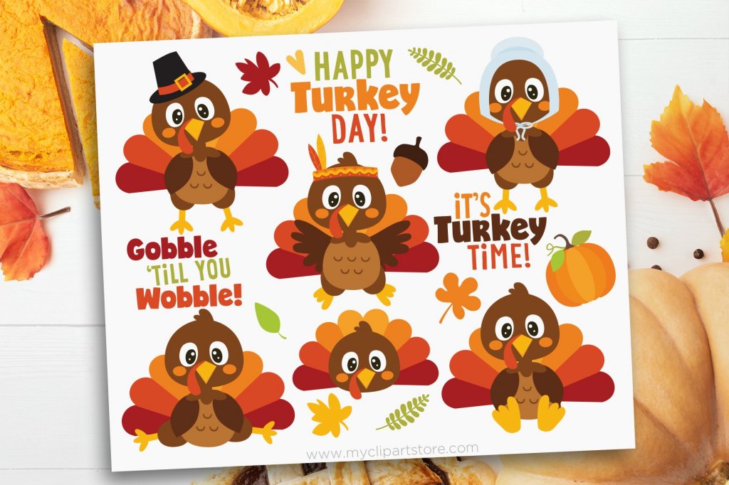 Thanksgiving Turkey Clipart, Fall