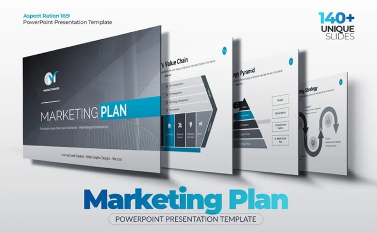 The Best Marketing Plan PowerPoint Template - Top 10 Presentation Templates to Purchase on TemplateMonster