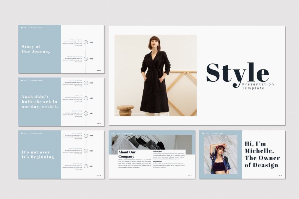 Style presentation template preview: story of our journey, about our company