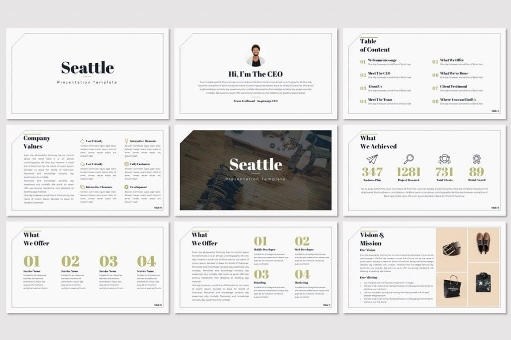 Seattle is a free Powerpoint template for Startup