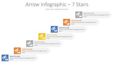 7 Stairs Arrow PowerPoint Infographic Template