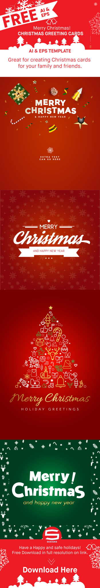 18 Hand-picked Free Christmas Card Templates (Printable, No Watermark ...
