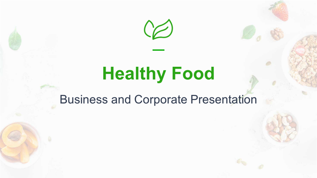 Free Healthy Food PowerPoint Template cover page