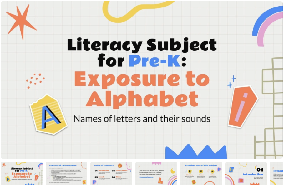 Literacy Subject for Pre-K: Exposure to Alphabet