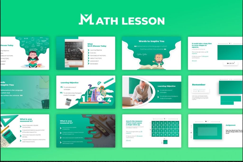 Math Lesson – Mathematics Presentation PowerPoint template