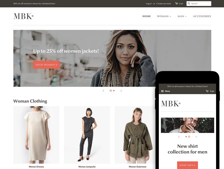 Minimal is another fashion Shopify theme you should consider. It’s truly simple and clean, and can be used for any type of clothing and accessories site