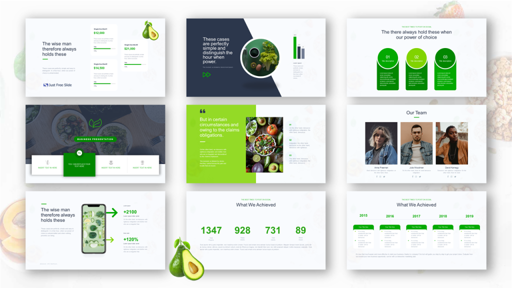 Free Healthy Food PowerPoint Template cover