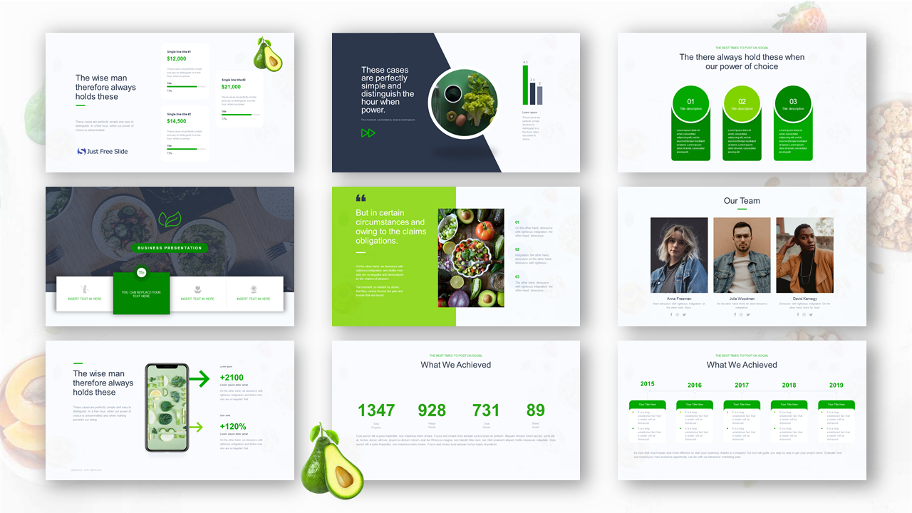 Free Healthy Food PowerPoint Template (34 Slides)